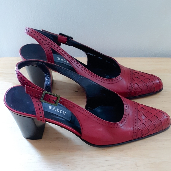 Bally Shoes - Vintage Red Leather Bally Jussey Slings UK 4.5 US 6.5